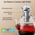 thumbnail image 2 of Electric Tea Maker with Infuser, ±1 ℉ Precise Temperature Control, Glass Kettle for Herbal Fruit Tea, Auto Shut-Off Warm 0.8L Black, 2 of 6