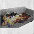 thumbnail image 6 of Fine Art Soft Flannel Fleece Throw Blanket, Surrealistic Style Painting of Couple Under Umbrealla Print, Cozy Plush for Indoor and Outdoor Use, 70" x 90", Multicolor, by Ambesonne, 6 of 6