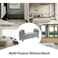 thumbnail image 3 of Storage  for Bedroom, 55" End of Bed  for King Size Bed, Modern Upholstered Long Ottoman  with Arms and 2 Pillows for Living Room/Entryway(Grey), 3 of 8
