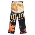 thumbnail image 3 of Thanksgiving Pumpkins Fall Leaves Pajamas Leisure Trousers Soft Warm Sleepwear Bottoms Loose Retro Nightwear, 3 of 6