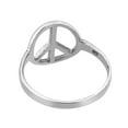 thumbnail image 6 of Shiny Peace Sign "No War" Sterling Silver Ring-7, 6 of 7