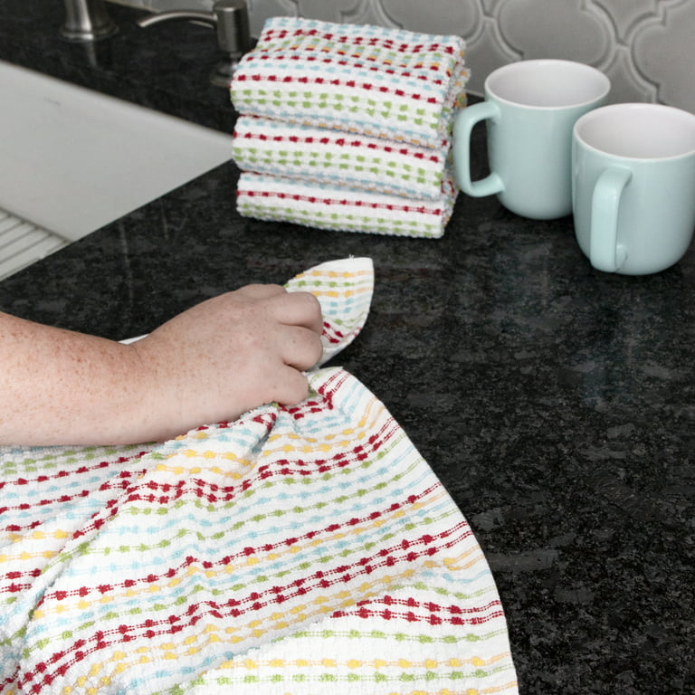 Ritz Spring Multicolor Cotton Pebble Bar Mop Dish Cloth Set of 6