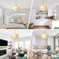 thumbnail image 2 of Cusp Barn 24" Multi-Layer Fabric Chandelier with Metal Chain, Height Adjustable Ceiling Light, 2 of 9