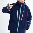 thumbnail image 7 of Fnooota Girls Lightweight Jackets, Zip up Long Sleeve Hooded Waterproof Kids Fall Outerwear Blue Size 12-13T, 7 of 7