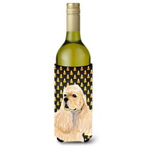 Cocker Spaniel Candy Corn Halloween Portrait Wine Bottle Hugger