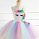 thumbnail image 2 of Vestido tutú de unicornio para niñas con diadema, traje de cumpleaños para bebés y niños, disfraz de fiesta de princesa, conjunto de ropa de cosplay de dibujos animados de Halloween (8-9Y), 2 of 4