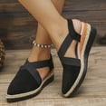 thumbnail image 3 of Dakaela Womens Wedges Sandals Closed Pointy Toe Platform Slip on Espadrille Elastic Criss Crooss Straps Slingback Summer Dressy Clogs Shoes Black 7.5, 3 of 9