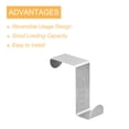 thumbnail image 3 of Over the Door Hooks, 4pack Stainless Steel Door Hangers Hooks, Double Hooks for Hanging Clothes (Silver), 3 of 5