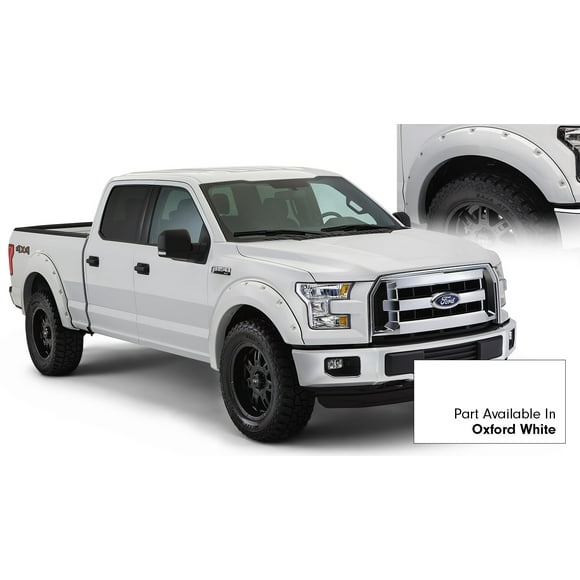 Bushwacker 20935-12 Fender Flare Pocket Style (R) 1-1/2 Inch Tire Coverage; Oxford White - Paint Code Z1; Dura-Flex ® 2000 ABS Smooth Plastic; Set Of 4
