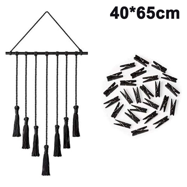 Tapiz tejido para colgar en la pared de 40x65cm, arte de pared con borlas, decoración Bohemia para el hogar, para sala de estar, dormitorio, guardería Ormromra 2034811-2