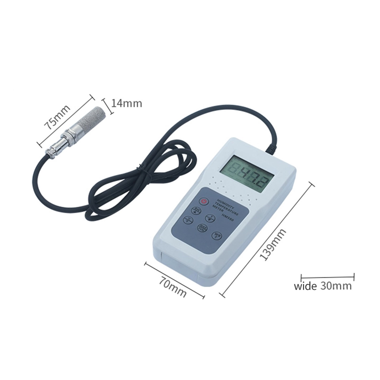 Handheld Gas Temperature And Humidity Measuring Instrument Receiver Moisture Meter HM580