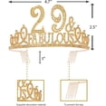 thumbnail image 3 of 29th Birthday Sash and Tiara for Women - Fabulous Set: Glitter Sash + Fabulous Rhinestone Gold Premium Metal Tiara for Women, 29th Birthday Gifts for 29th Birthday Party, 3 of 13