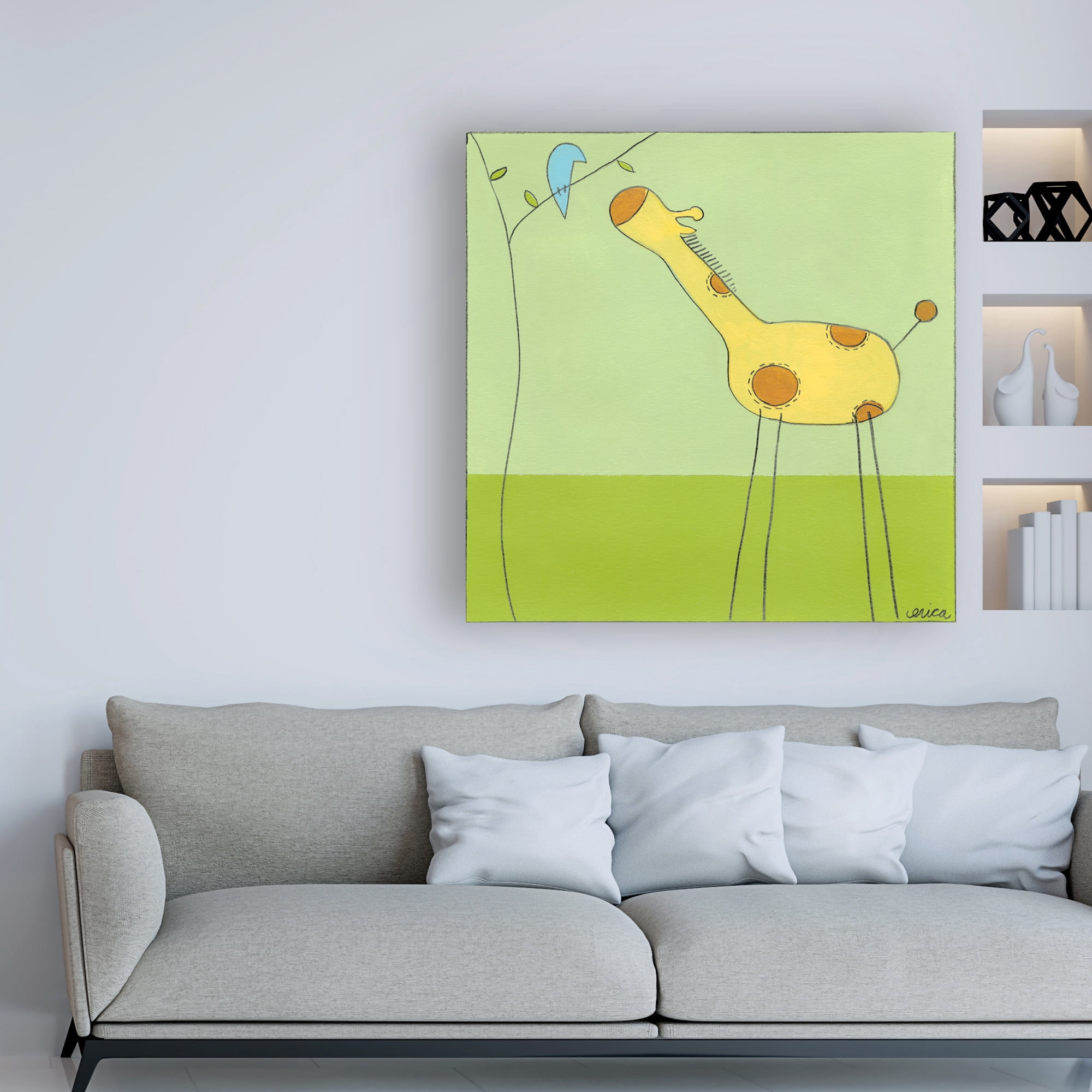Trademark Fine Art 'Stick leg Giraffe II Childrens Art' Canvas Art by June Erica Vess