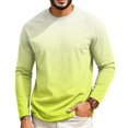 thumbnail image 2 of OIOLOYJM Mens T Shirts Casual Cotton Long-Sleeve Crew Neck Gradient Hiking Sport Tee Shirts Basic Quick Dry Sport Clothes Yellow 3XL, 2 of 5