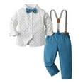 thumbnail image 2 of Kureaily Boys Outfits & Sets 2 10 Years Formal Casual Long Sleeve Shirt Suspenders Bow Tie 3 Piece Set For Toddler Kids Summer Wear Elastic Comfortable Daily Outfit 2-3 Years, 2 of 5