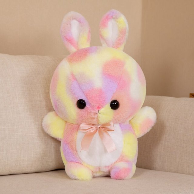 35/45/55cm Lovely Dream Series Rabbit Plush Dolls Cute Colorful Rabbit Plushie Toys Stuffed Soft Animal Cushion for ChildrenYellow35cm Deng Xun unisex