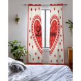 thumbnail image 3 of Red Love Sheer Curtains 63 Inch Length 2 Panels Set for Living Room/Bedroom, Valentine's Day Romantic Love Heart Beige Kitchen Curtains Grommet Semi-Sheer Curtains Drapes Window Treatments 42"x63"x2, 3 of 7