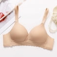 thumbnail image 3 of AHTJRT Daily Bras for Women Ribbed V-Neck Adjustable Strap Lingerie Top Adjustable Seamless Wirefree Everyday Bralette Beige 34, 3 of 8