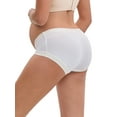thumbnail image 3 of INSPIRE CHIC Women's Ice Silk Ribbed V-Shaped Low Rise Maternity Briefs Color Patchwork Pregnancy Panties 2 Packs M 1 Beige 1 White, 3 of 4