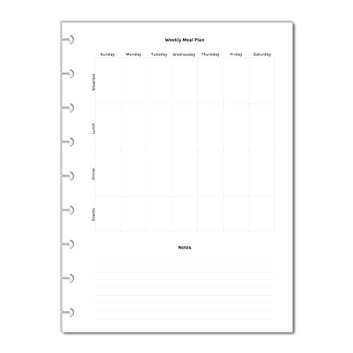 Weekly Dinner Planner Inserts for 9 Disc Happy Planners