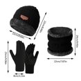 thumbnail image 4 of Women's Winter Warm Scarf Hat Gloves 3-Piece Set, Thermal Neck Warmer Beanie and Touchscreen Anti-Slip Gloves, Cold Weather Accessory Set for Outdoor Black, 4 of 4