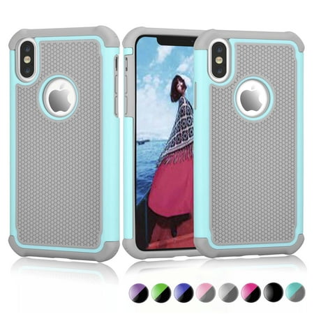 Case Cover for Apple iPhone XR / XS Max / XS / X / 10 / X Editon. Njjex [Shock Absorption] Drop Protection Hybrid Dual Layer Armor Defender Protective Case Cover - Mint