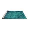 thumbnail image 2 of Ahgly Company Machine Washable Indoor Rectangle Abstract Turquoise Blue Modern Area Rugs, 5' x 7', 2 of 4