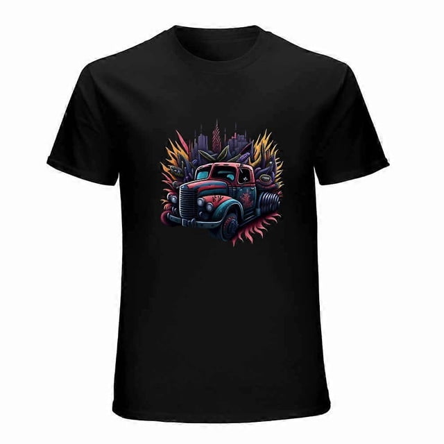 Car T-shirt Automobile Unisex T-shirt Unisex T-shirt Casual Cotton Colorful Printing