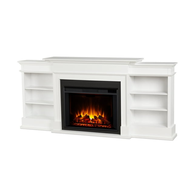 Ashton Console Multimédia de 92 pouces à Foyer Électrique en Blanc par Real Flame