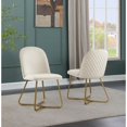 thumbnail image 2 of Round 45 x 45 5pc Dining Set with Black Wood Top and Cream Velvet Chairs, 2 of 5