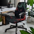 thumbnail image 2 of POLERO Stretch One Piece High Back Office Chair Slipcover, Black Cat Red Rose Elastic Brushed Fabric Chair Covers for Workspace Gaming, 2 of 7