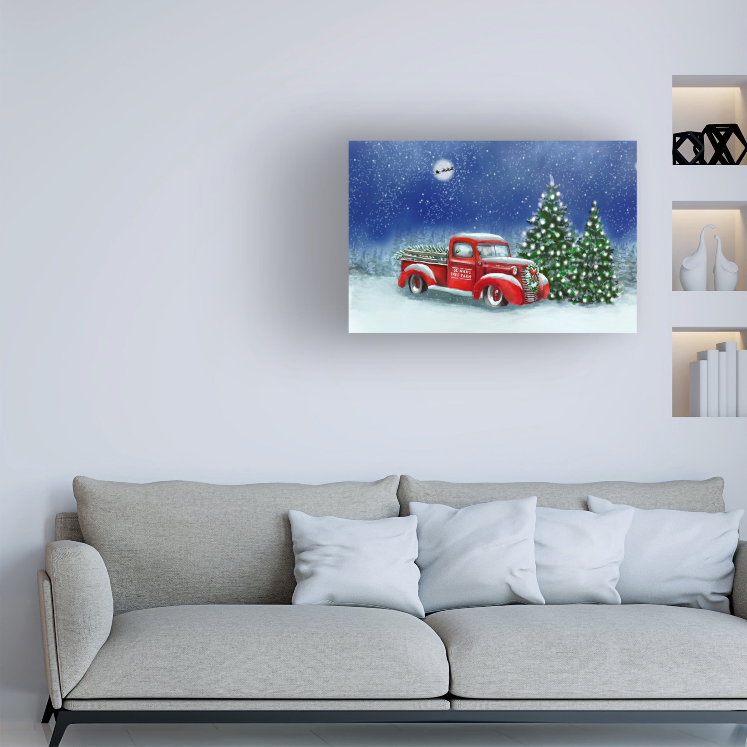 Marnie Bourque 'Red Truck Tree' Canvas Art