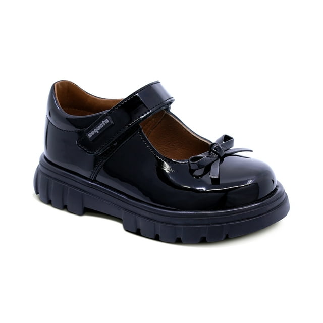 Zapato escolar Coqueta para niña de charol negro Thunder con moño