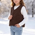 thumbnail image 6 of StSilkitty Boys Girls Fleece Vest Lightweight Sleeveless V Neck Button down Vests Coat Fall Winter Warm Outerwear, 6 of 8