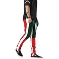 thumbnail image 3 of Ma Croix Mens Stripe Track Pants Three Tone Color Block Skinny Fit Stretch Casual Elastic Athletic Training Slim Joggers, 3 of 6