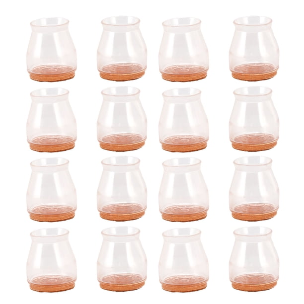 16 protectores de suelo para patas de silla, transparentes, redondos, resistentes a los arañazos, silenciosos, de fieltro de silicona, fundas para muebles, 2,4x2,8x2,8cm/0,9x1,1x1,1 pulgadas
