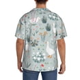thumbnail image 5 of KLL Goose and Doodle Flowers Print Men's Shirt Short Sleeve Button Down Summer Cuba Beach Shirts- Large, 5 of 7