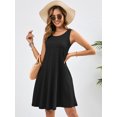 thumbnail image 3 of Chiclily Summer Sleeveless Dress Casual Beach Cover up Tank Sundress with Pockets, Black M, 3 of 6