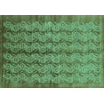 thumbnail image 1 of Ahgly Company Machine Washable Indoor Rectangle Oriental Turquoise Blue Industrial Area Rugs, 2' x 5', 1 of 4