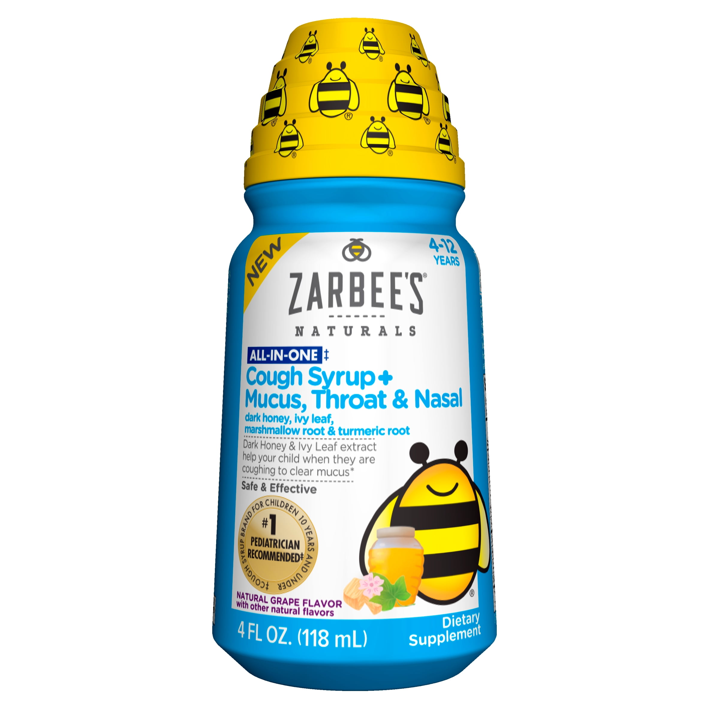 Zarbee s Naturals Children s All In One Cough Syrup Mucus Throat 