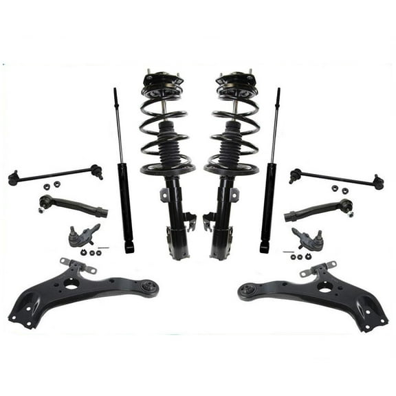 Front Struts Shocks Control Arms TIe Rods For Sienna Front Wheel Drive 2011-20