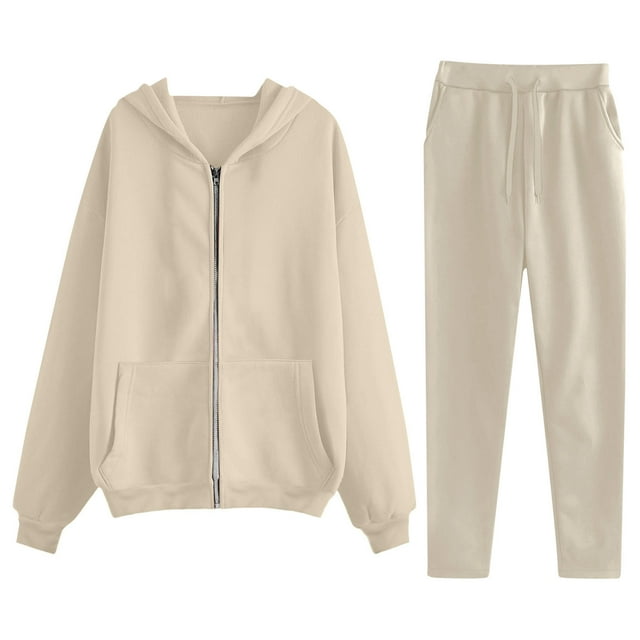 Timdgard Fall Outfits for Women Zip up Jackets Pants Sweatsuit 2 Piece Matching Lounge Sets Fashion