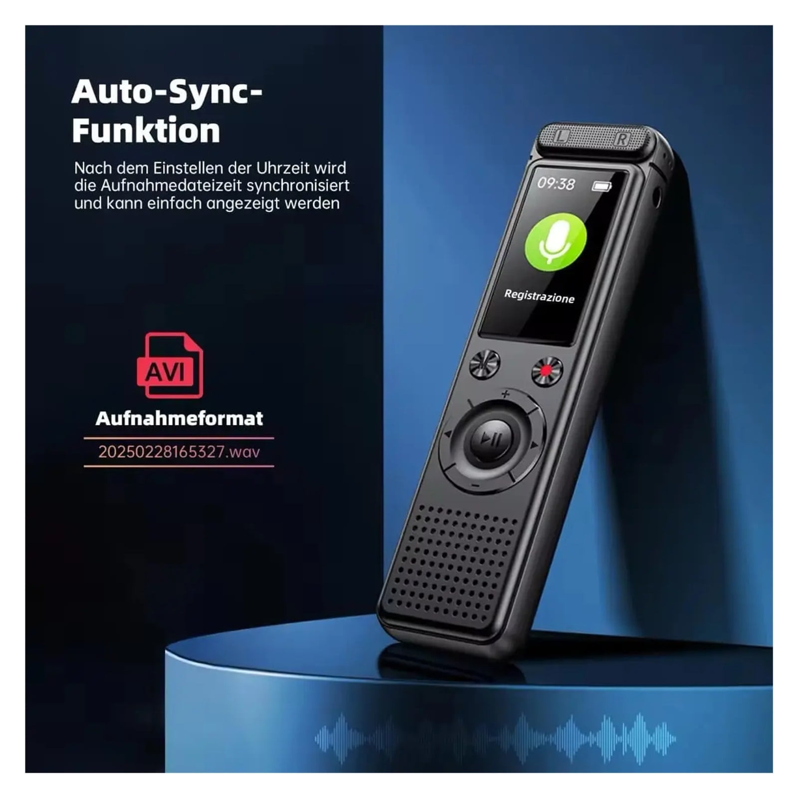 32GB Digital Voice Recorder, Voice Activated Recording Device with MP3 Player, Noise Reduction, Password, Scheduled recording,Auto Save Function for Meeting Concert Lecture Interview