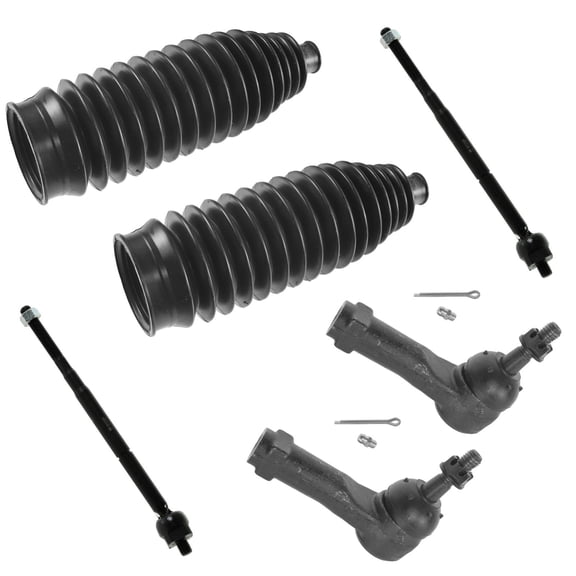 TRQ Front Inner Outer Tie Rod End Rack Bellow Boot Steering Kit for Cobalt PSA55387
