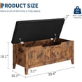 thumbnail image 4 of Qinaqin 39.4 inch de Profundidad Madera Almacenamiento Bench con U Shaped Cut Out Pull y Seguridad cm Alturainge. Shoe Seat Cojín para Entryway Dormitorio Living Room, 4 of 7