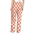 thumbnail image 6 of Pajama Pants Women - white orange squares checkerboard Soft Breathable Sleep & Lounge Pants for Women, Comfy Casual Pj Pants Bottoms with Pockets, 6 of 7