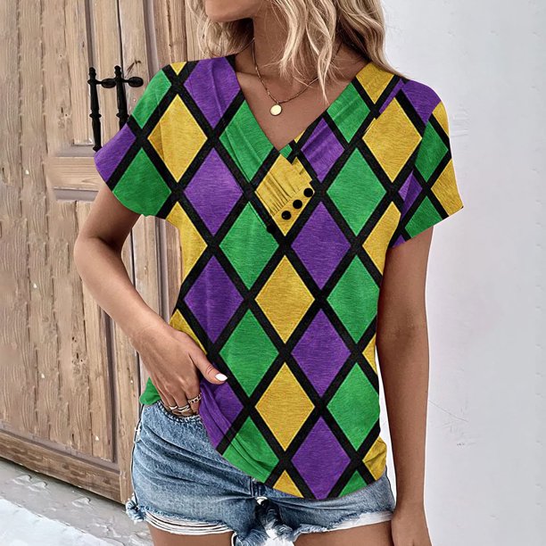 Fiudx Ofertas y Liquidaciones Top Informal de Primavera y Verano de Manga Corta con Cuello En V para Mujer