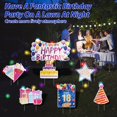 thumbnail image 3 of 7 letreros de feliz cumpleaños con estacas, cadena de luz LED de 16.4 pies, letreros personalizados, grandes letreros de feliz cumpleaños, juego completo de suministros para patio, césped, decoración, 3 of 8