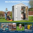 thumbnail image 3 of JULY'S SONG 6x3 FT Resin Shed, All-Weather Plastic Storage Shed with Floor, Lockable Outdoor Sheds, Waterproof Garden Tool Shed for Backyard, Gray, 3 of 10