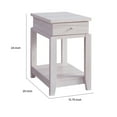 thumbnail image 5 of 24 Inch Modern Chairside Table with Drawer and Shelf, Block Legs, White, 5 of 5